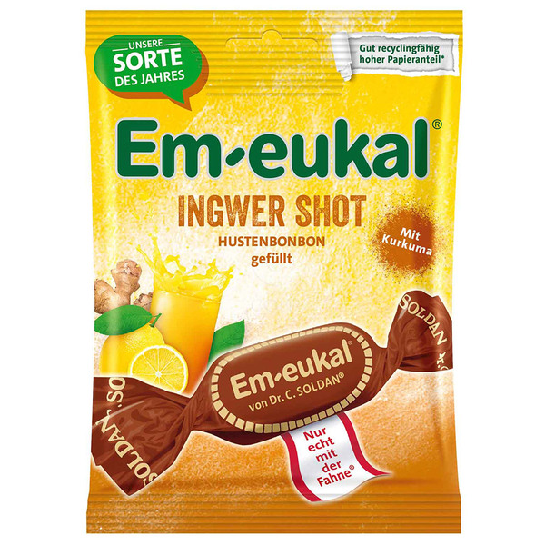 Em-Eukal Ingver Shot, bonboni s kurkumo (75 g)