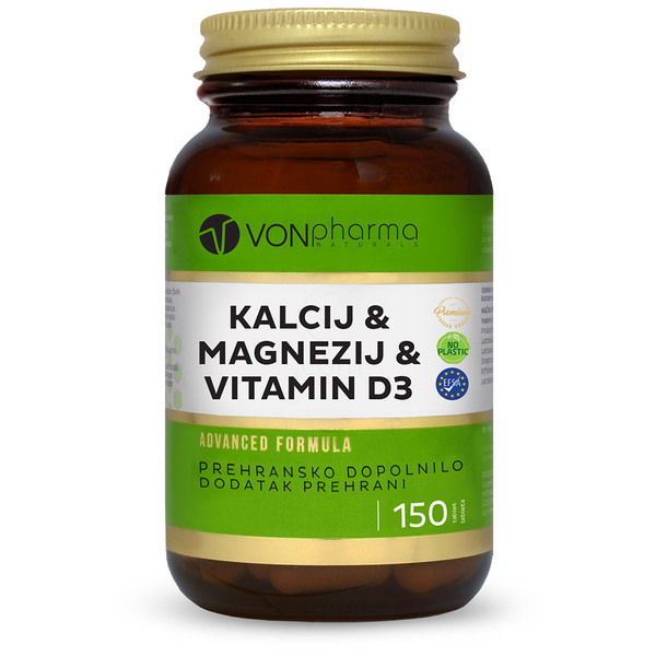 VONpharma Kalcij, Magnezij in Vitamin D3, tablete (150 tablet)