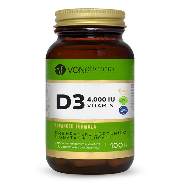 VONpharma Vitamin D3 4000 I.E., kapsule (100 kapsul)