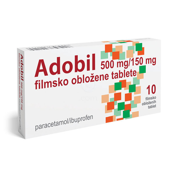 Adobil 500 mg/150 mg, filmsko obložene tablete (10 tablet)