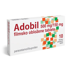 Adobil 500 mg/150 mg, filmsko obložene tablete (10 tablet)