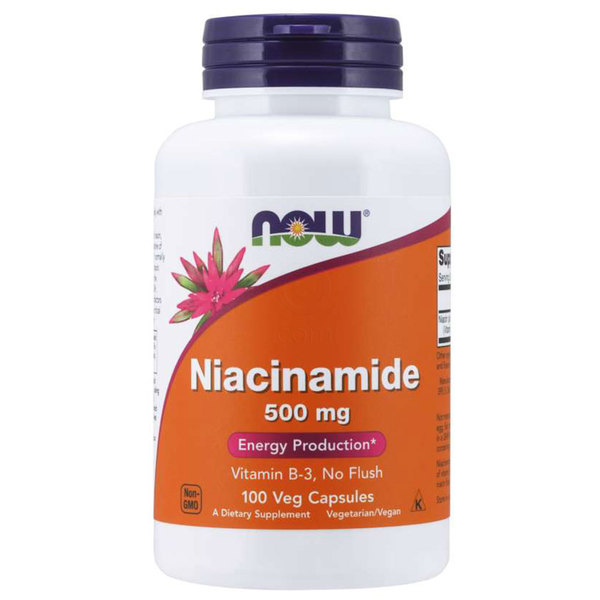 Niacin (Niacinamid) 500 mg NOW, vegetarijanske kapsule (100 kapsul)