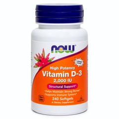 NOW Vitamin D-3 50 µg (2000 IE), kapsule (240 kapsul)