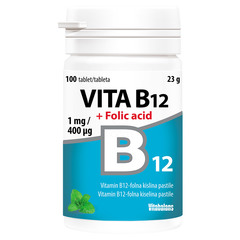 Vitamin B12 + Folna kislina Vitabalans, pastile (100 pastil)