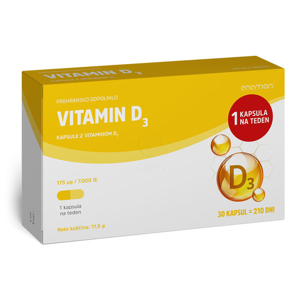 Enemon Vitamin D3, kapsule (30 kapsul)