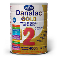 Danalac GOLD 2, nadaljevalno mleko za dojenčke po dopolnjenem 6. mesecu (400 g)