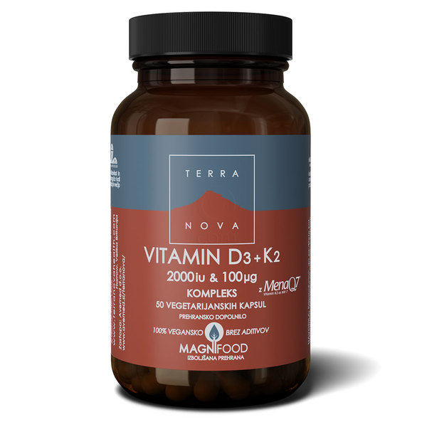 Terranova Vitamin D3 2000 I.E. + Vitamin K2 100 µg Kompleks, kapsule (50 kapsul)