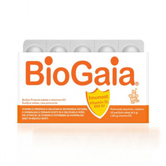 BioGaia Protectis D3+ 800 I.E., žvečljive tablete z okusom pomaranče (10 tablet)
