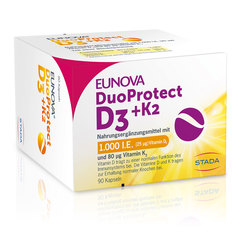 Eunova Duoprotect D3 + K2, kapsule (90 kapsul)