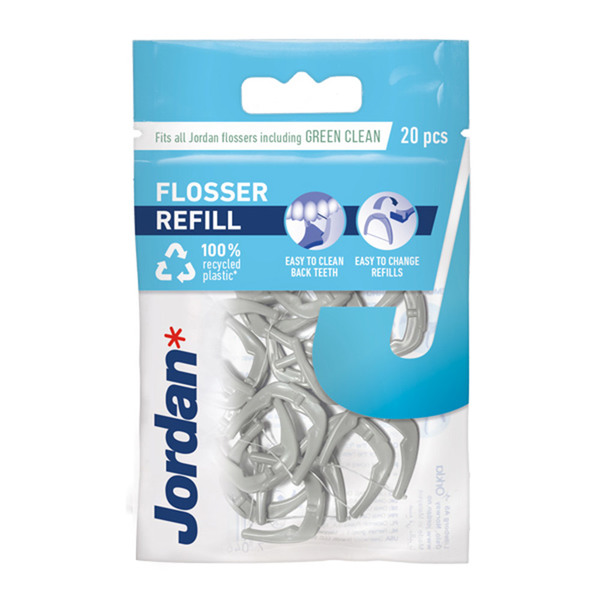 Jordan Easy Clean, zobna nitka Refil - rezervni nastavki (20 nastavkov)