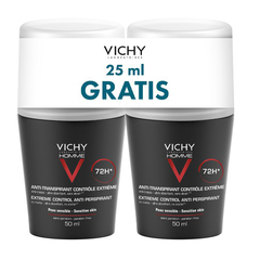 Vichy Homme, dezodorant z 72-urno zaščito proti potenju - paket (2 x 50 ml)