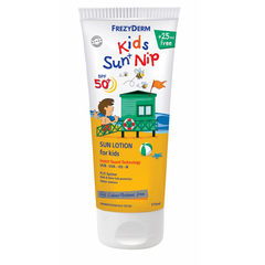 FrezyDerm Kids Sun Nip, losjon za zaščito pred soncem za obraz in telo - ZF 50+ (175 ml)