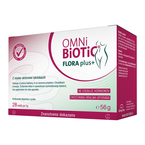 OMNi BiOTiC Flora Plus+, prašek - vrečke (28 x 2 g)
