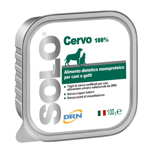 Solo Cervo, monoproteinska dieta za pse in mačke z jelenom (100 g)