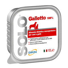 Solo Galletoo, monoproteinska dieta za pse in mačke - Petelin (100 g)