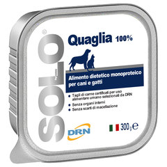 Solo Quaglia, monoproteinska dieta za pse in mačke - Prepelica (300 g)