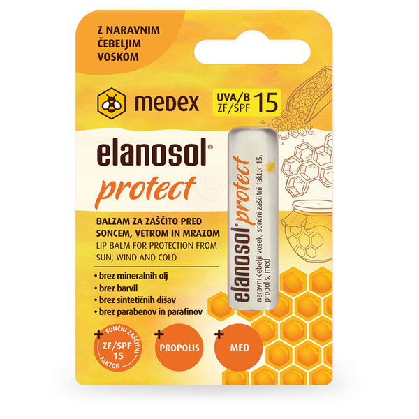 Medex Elanosol Protect, balzam za zaščito ustnic pred soncem, vetrom in mrazom (4,5 g)