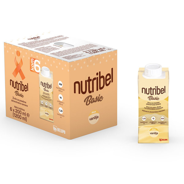 Nutribel Basic Vanilija, tetrapak (6 x 200 ml)