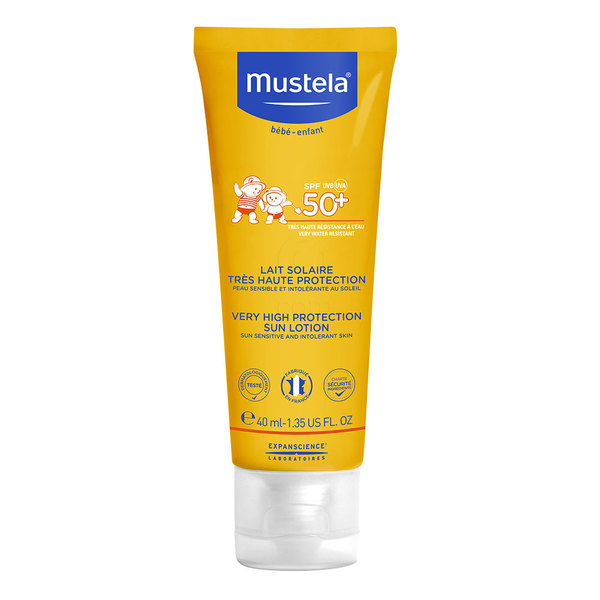 Mustela Sun, losjon z zelo visoko zaščito pred soncem za obraz in telo - ZF50+ (40 ml)
