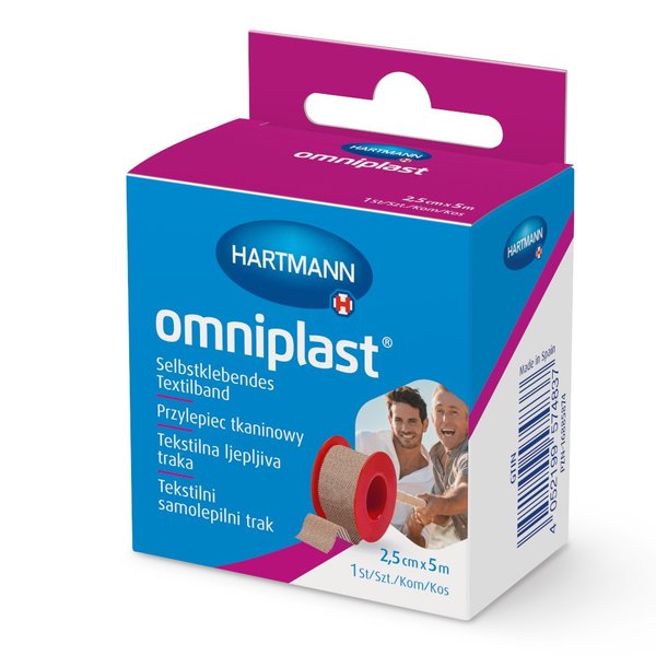 Omniplast, tekstilni samolepilni trak - 2,5 cm x 5 m (1 kos)