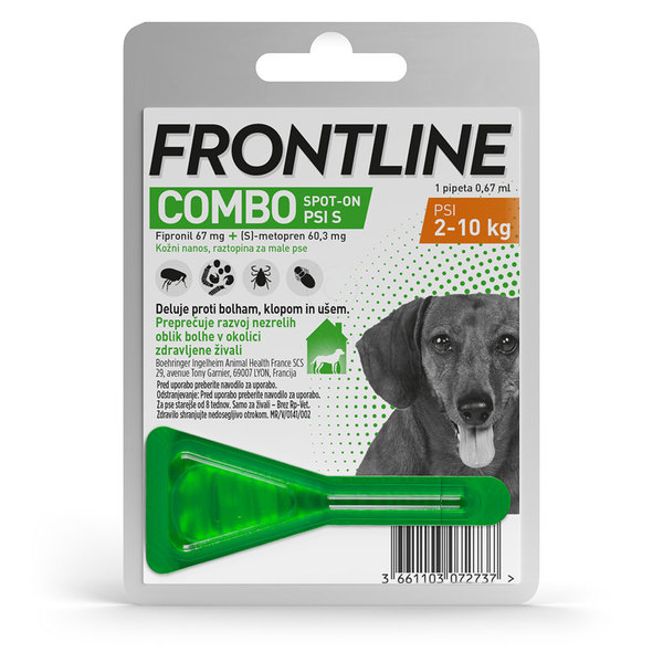 Frontline Combo Dog, kožni nanos za male pse (2-10 kg) - 1 pipeta (0,67 ml)