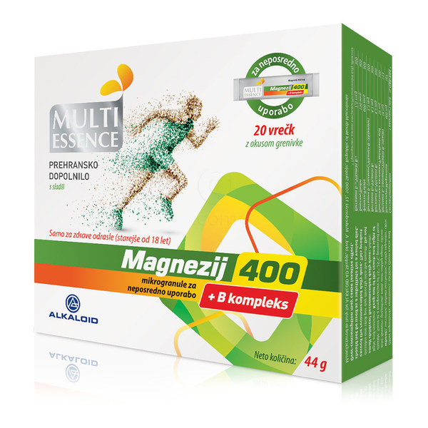 Multi Essence Magnezij 400 + B Kompleks, mikrogranule (20 vrečk)