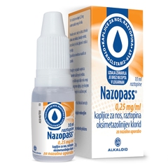 Nazopass 0,25 mg/ml, kapljice za nos (10 ml)