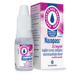 Nazopass 0,5 mg/ml, kapljice za nos (10 ml)