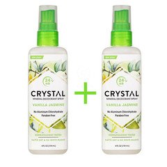 Crystal essence deodorant v razpršilu, vanilija in jasmin (2 x 118 ml)