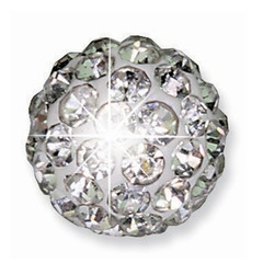 Biojoux, uhani iz kirurškega jekla - kroglica z belimi kristali - BJT0050 (2 uhana)