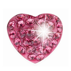 Biojoux, uhani iz kirurškega jekla - srce z roza kristali - BJT2100 (2 uhana)