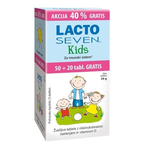 Lactoseven Kids, 70 žvečljivih tablet