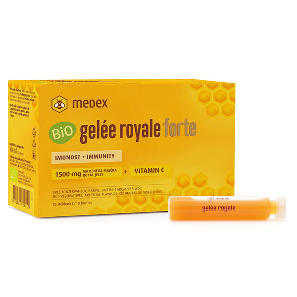 Medex Bio Gelée Royale Forte, matični mleček iz ekološke pridelave (10 x 9 ml)