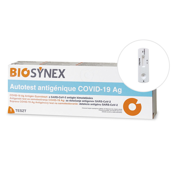 Biosynex COVID-19, antigenski test za samotestiranje Covid-19 Ag iz vzorca nosnega brisa (1 test)