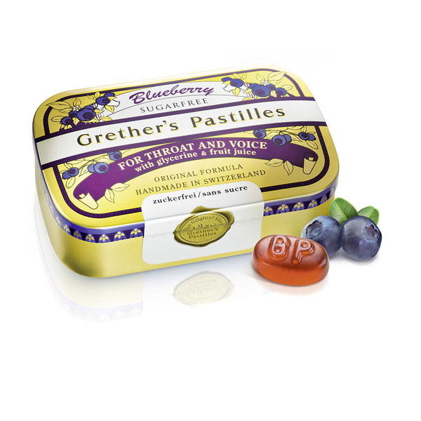 Grether's pastile brez sladkorja s sladili - borovnica (110 g)