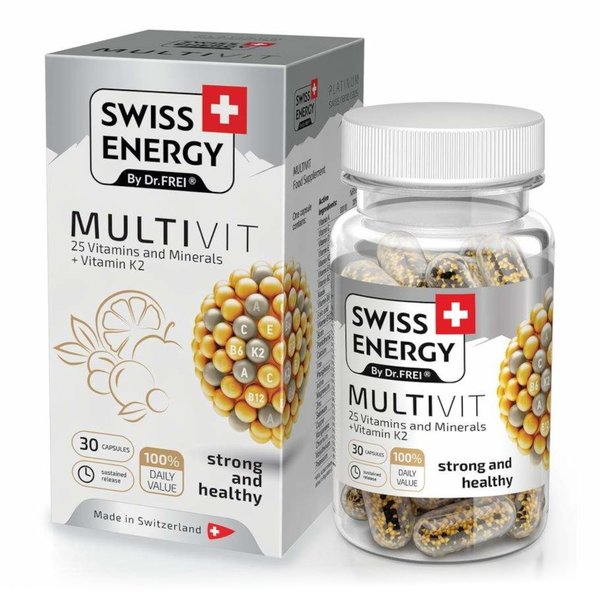 Swiss Energy Multivit, kapsule s postopnim sproščanjem (30 kapsul)