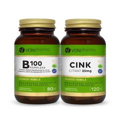 VONpharma B-Kompleks 100 + Cink Citrat 25 mg - paket (80 tablet + 120 tablet) 