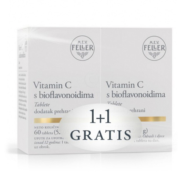 M.E.V. Feller Vitamin C z Bioflavonoidi, tablete - paket (2 x 60 tablet)