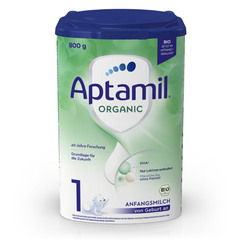 Aptamil Organic 1, začetno mleko za hranjenje in dohranjevanje dojenčkov od rojstva naprej (800 g)