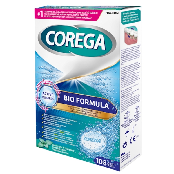 Corega Bio Formula, tablete za čiščenje proteze (108 tablet)