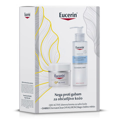 Eucerin Q10, darilni paket proti gubam za občutljivo kožo (50 ml + 200 ml)