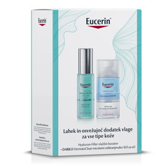 Eucerin, darilni paket - lahek in osvežujoč dodatek vlage za vse tipe kože (30 ml + 125 ml)