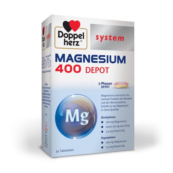 Doppelherz System Magnezij 400 depo, tablete (30 tablet) 