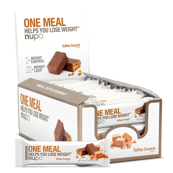 Nupo One Meal, ploščica za nadomestitev obroka - Toffee Crunch (24 x 60 g)