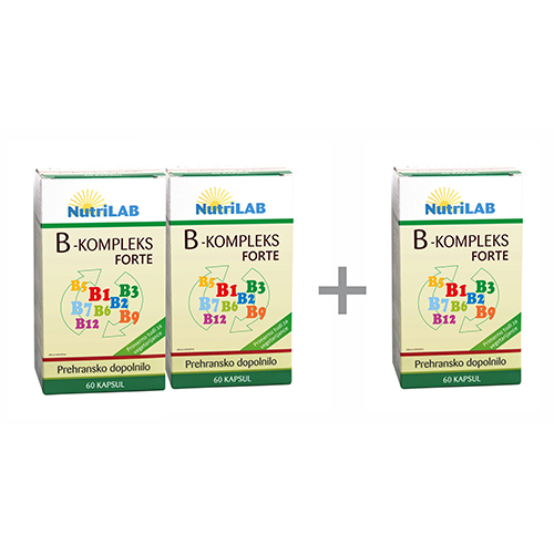 Nutrilab B Kompleks Forte, kapsule - paket (3 x 60 kapsul)