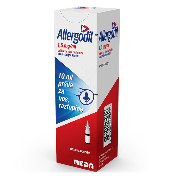 Allergodil 1,5 mg/ml, pršilo za nos - raztopina (10 ml)