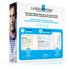 La Roche-Posay Lipikar Popolna nega, paket za suho kožo (400 ml + 100 ml + 15 ml) 