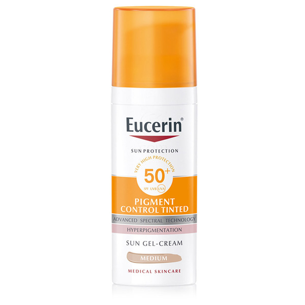 Eucerin Sun Pigment Control Tinted, obarvan fluid za zaščito pred soncem - medium - ZF 50+ (50 ml)