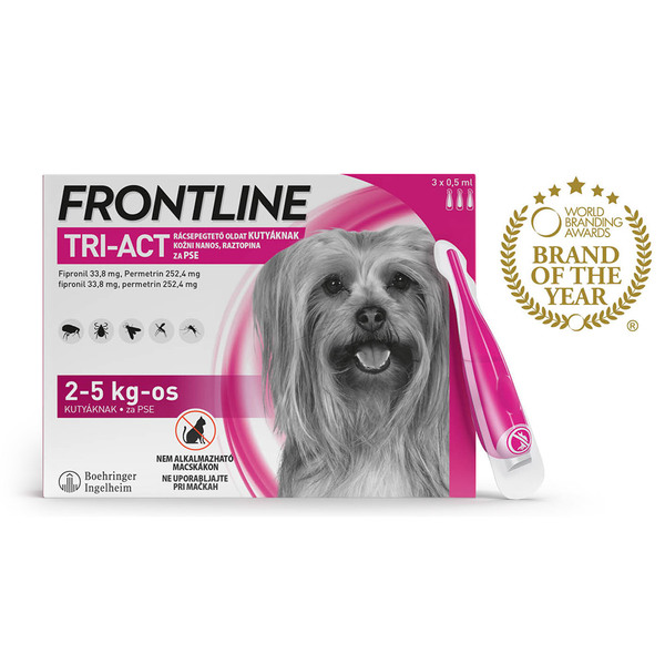 Frontline Tri-Act, kožni nanos za pse (2-5 kg) - 3 x 0,5 ml