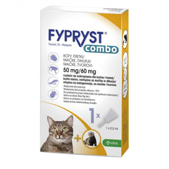 Fypryst Combo 50 mg/60 mg, kožni nanos, raztopina za mačke in dihurje - 1 pipeta (0,5 ml)